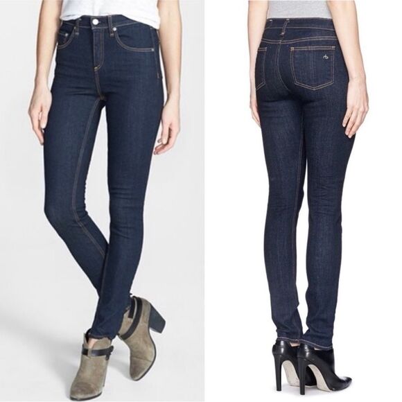 Rag & Bone High Rise Heritage Dark Blue Wash Skinny Jeans Sz 30 - Picture 16 of 16